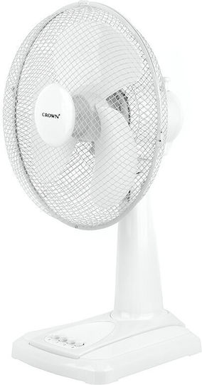Crown Επιτραπέζιος Ανεμιστήρας 40W Διαμέτρου 30cm Λευκός