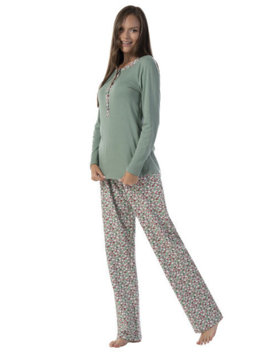 Secret Point Winter Women's Pyjama Set Green