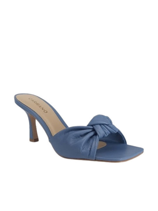 Carrano Mestico Thin Heel Mules Blue