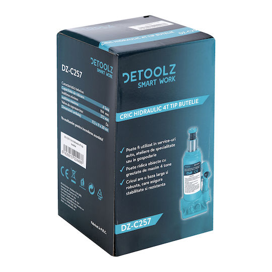 Detoolz Hyrdaulic Crick cu sticlă pentru Încărcătură de Greutate până la 3.56 Tone