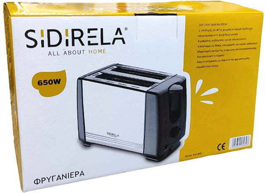 Sidirela Toaster 2 Slots 650W Black