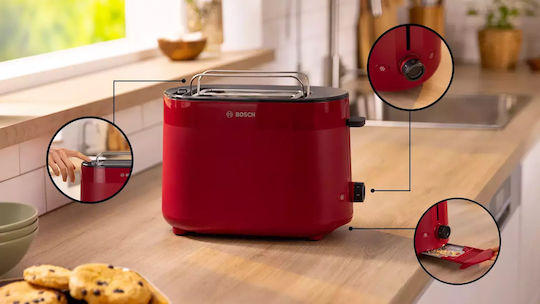 Bosch MyMoment Toaster 2 Slots 950W Red