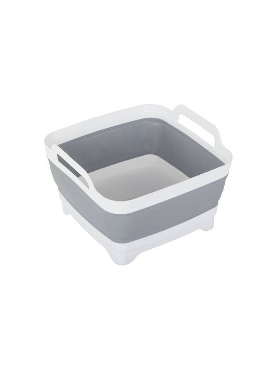 Plastic Collapsible Laundry Basket 8lt 30.5x31x17cm Gray