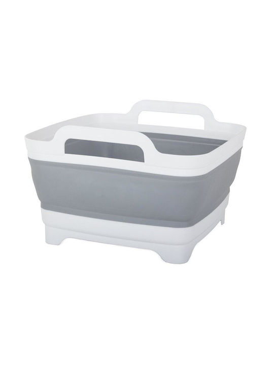 Plastic Collapsible Laundry Basket 8lt 30.5x31x17cm Gray