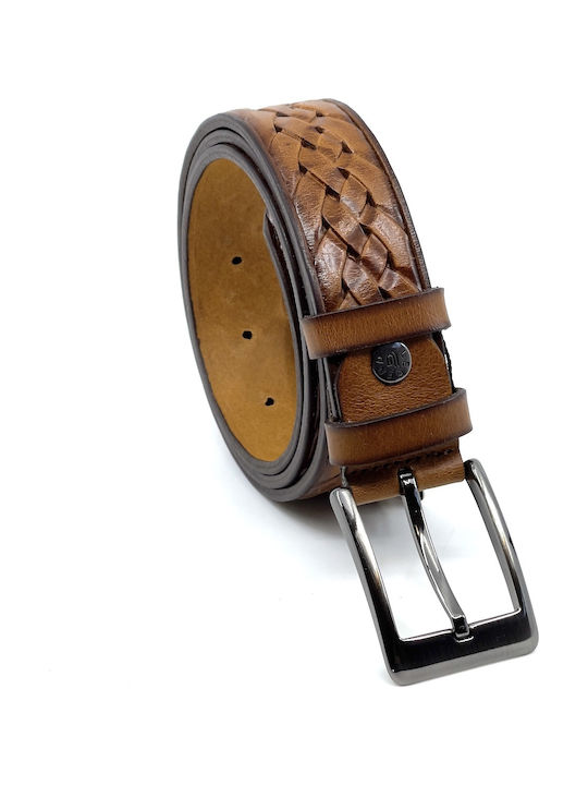 Legend Accessories Men's Knitted Belt Tabac Brown