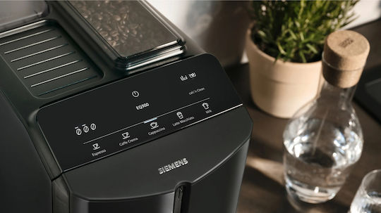 Siemens Eq.300 Αυτόματη Μηχανή Espresso 1300W Πίεσης 15bar με Μύλο Άλεσης Μαύρη TF301E19