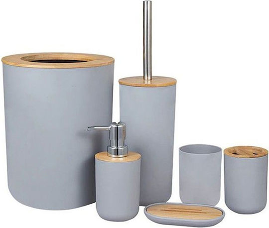 Bamboo Light Blue Bathroom Accessory Set 6 Pieces 325897-Light Blue