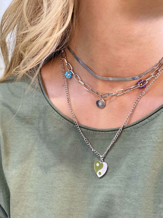 Achilleas Accessories Halskette Dreifach mit Design Herz