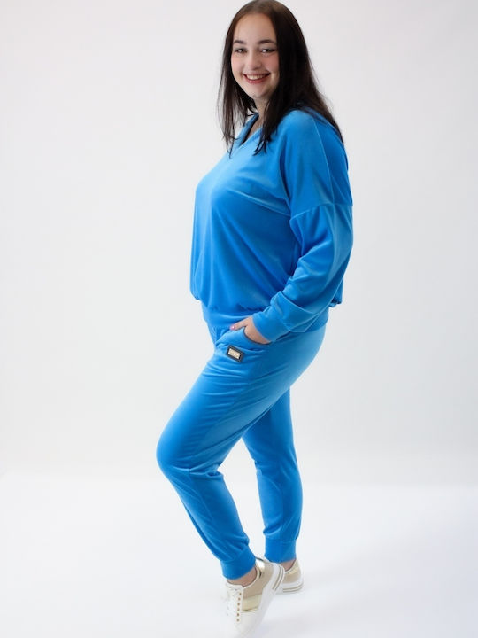 Brak Set Women's Sweatpants Blue Velvet