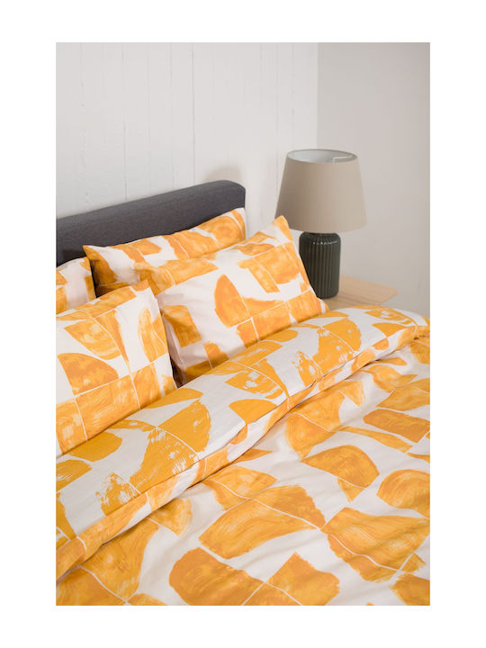Viokarpet Bettbezug-Set Baumwolle Einzelbett mit Kissenbezug 165x245 Home Nordic 855 Gold