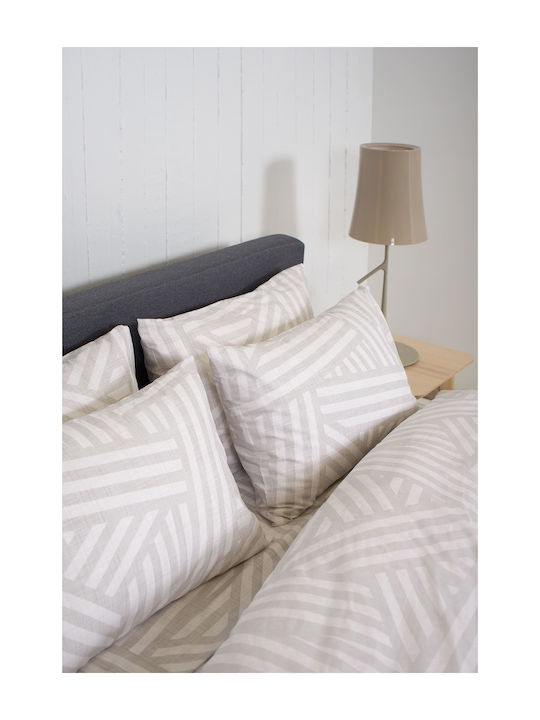 Viokarpet Bettbezug-Set Baumwolle Einzelbett mit Kissenbezug 165x245 Home Nordic 854 Grey
