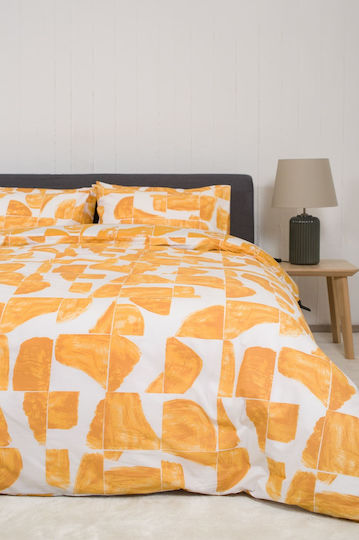 Viokarpet Duvet Cover Set Cotton Single with Pillowcase 165x245 Home Nordic 855 Gold