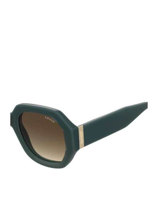 Levi's Women's Sunglasses with Green Plastic Frame and Brown Gradient Lens LV1066/S 1ED/HA/S