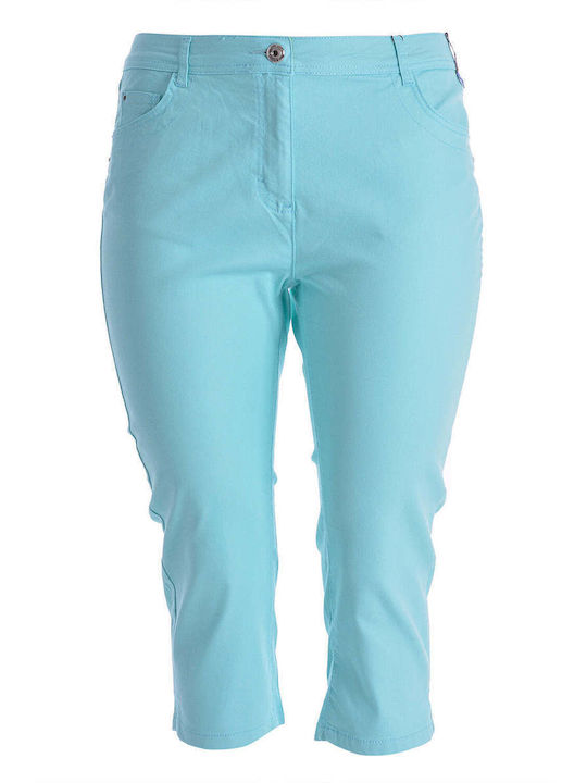 Bubble Chic Femei Bumbac Capri Pantaloni Turquoise