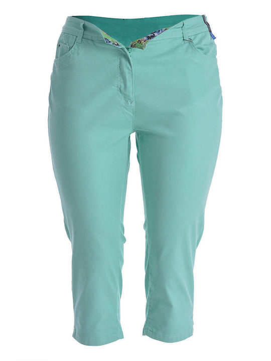 Bubble Chic Femei Bumbac Capri Pantaloni Mint