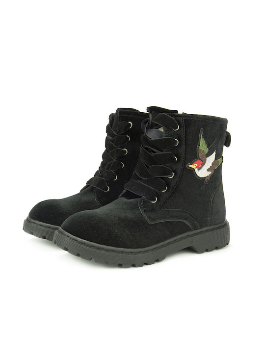 10 Kids Boots with Laces Black