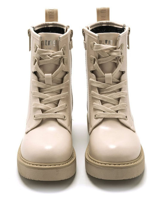 Kids Boots with Zipper Ecru