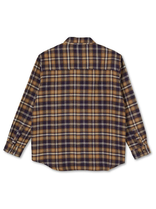 Polar Men's Shirt Long Sleeve Flannel Plum