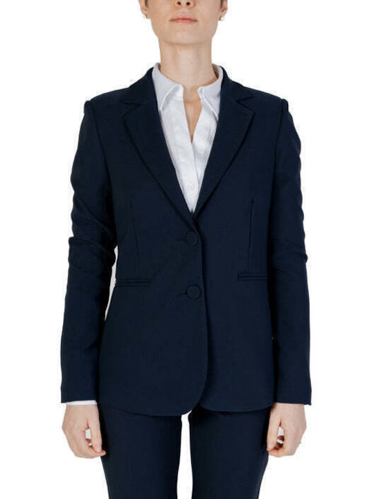 Sandro Ferrone Lang Damen Blazer Schwarz