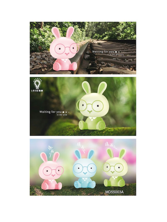 Decobebe Lumini LED Lampă decorativă pentru copii Rabbit Verde