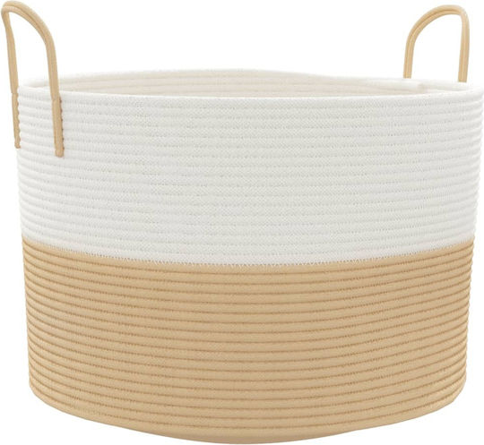 vidaXL Καλάθι Αποθήκευσης Υφασμάτινο Μπεζ 51x51x33cm vidaXL Καλάθι Αποθήκευσης Υφασμάτινο Μπεζ 51x51x33cm