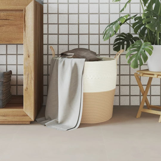 vidaXL Storage Basket Fabric Beige 43x43x38cm 1pcs