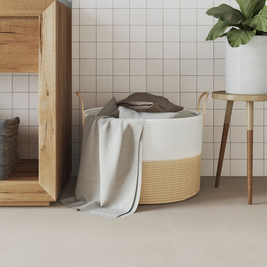 vidaXL Storage Basket Fabric Beige 51x51x33cm 1pcs