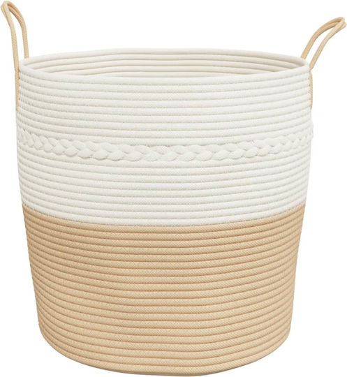 vidaXL Storage Basket Fabric Beige 43x43x38cm 1pcs