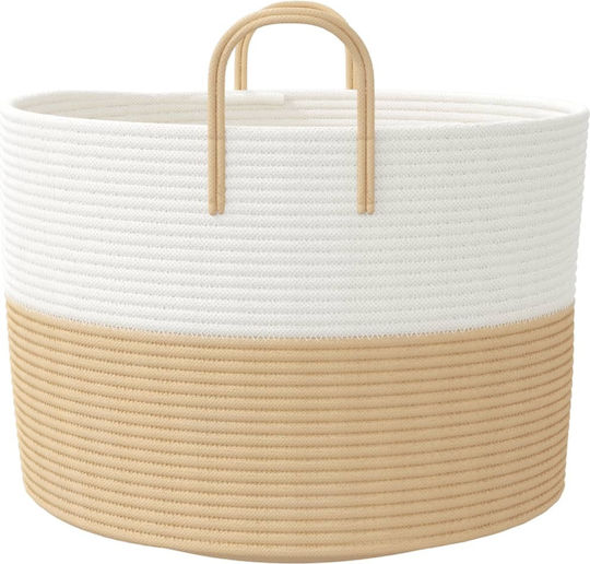 vidaXL Storage Basket Fabric Beige 51x51x33cm 1pcs