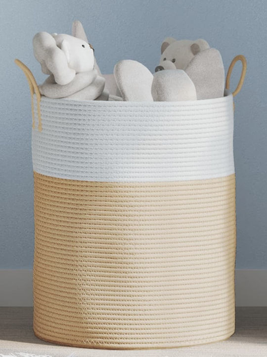 vidaXL Storage Basket Fabric Beige 38x38x46cm 1pcs