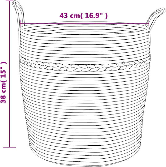 vidaXL Καλάθι Αποθήκευσης Υφασμάτινο Γκρι 43x43x38cm