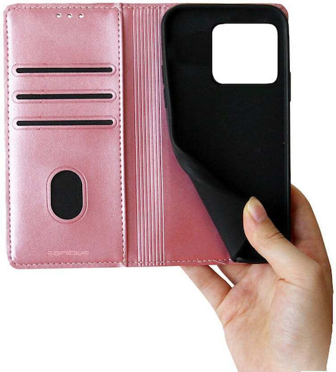 Sonique Vintage Magnet Brieftasche Synthetisches Leder / Kunststoff / Silikon Rose Gold (OnePlus 10T)