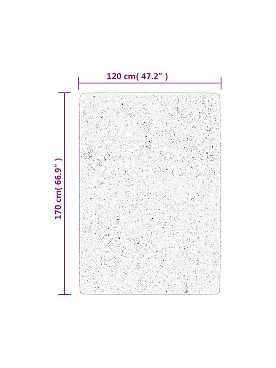 vidaXL Huarte Rutschfest Teppich Rechteckig Synthetisch,Polyester/Cotton/Leather Cream
