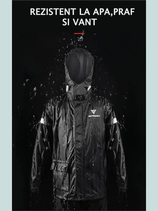 Motowolf Set impermeabil pentru pantaloni și jachetă de motocicletă pentru bărbați Green/Black