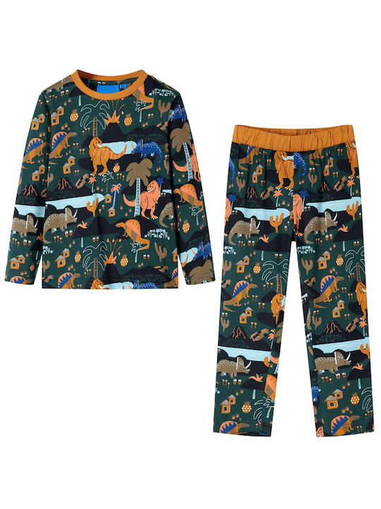 vidaXL Pijama pentru copii De bumbac Dark Green