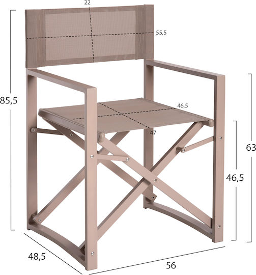 Director's Dupre Champagne 57x48.5x85cm Director's Dupre Champagne 57x48.5x85cm