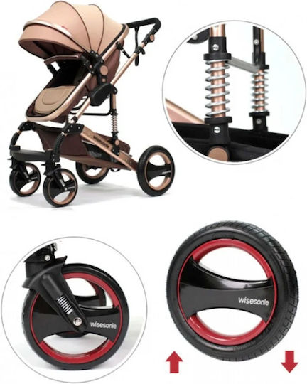 Fiko Wisesonle Adjustable 2 in 1 Baby Stroller Suitable for Newborn Light Blue 12kg