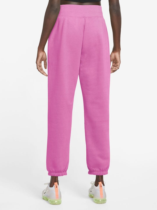 Phoenix Fleece Pants Ψηλόμεσο Παντελόνι Φόρμας με Λάστιχο Fleece Ροζ