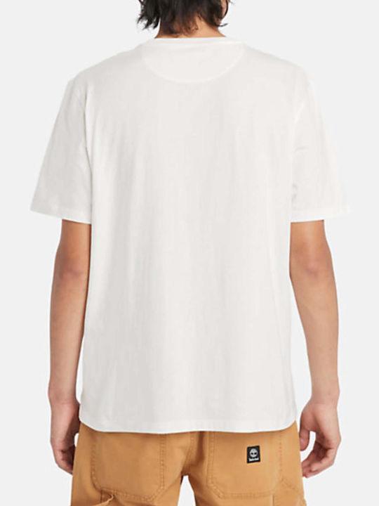 Timberland T-shirt Bărbătesc cu Mânecă Scurtă Cream