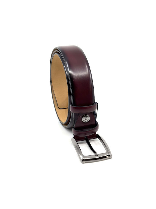 Legend Accessories Men's Leather Belt Burgundy