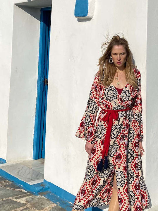 Achilleas Accessories Γυναικείο Κιμονό Παραλίας Μαύρο