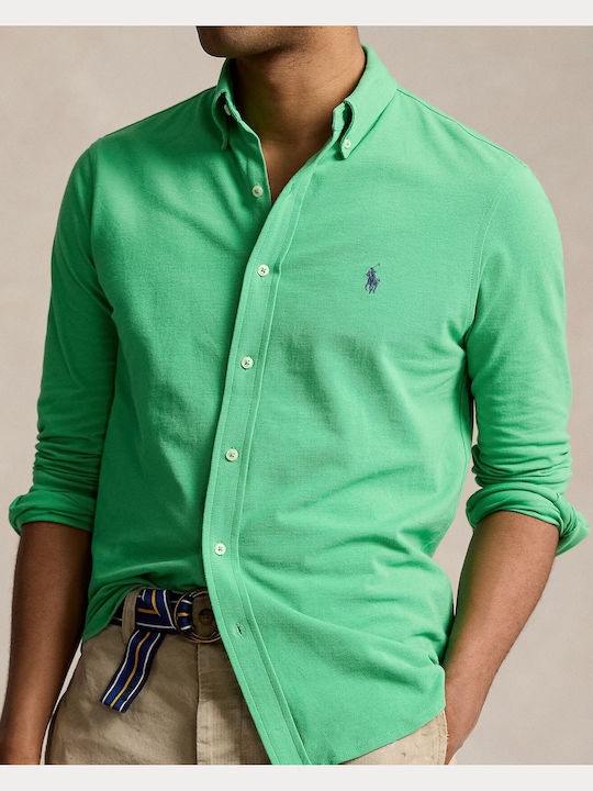 Long-sleeved Cotton Shirt Classic Kelly