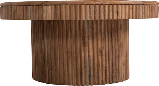 Runde Zentral Kaffeetisch Ranne aus Massivholz Natürliche M80xL80xH38cm