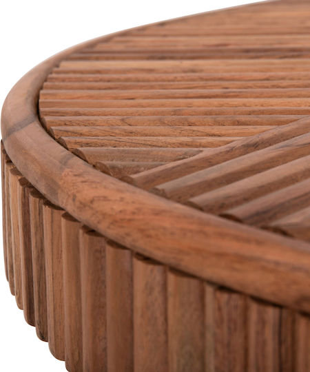 Runde Zentral Kaffeetisch Ranne aus Massivholz Natürliche M80xL80xH38cm