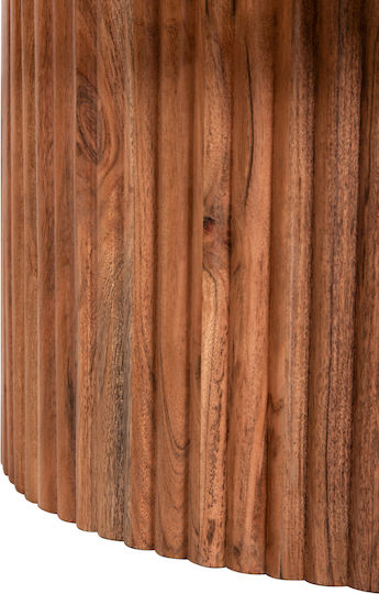 Runde Zentral Kaffeetisch Ranne aus Massivholz Natürliche M80xL80xH38cm