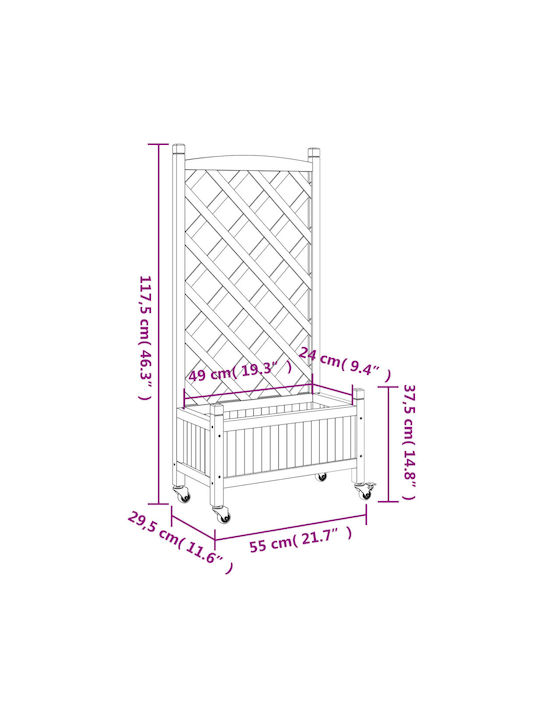 vidaXL Planter Box Lemn Bej 55x29.5x30cm.
