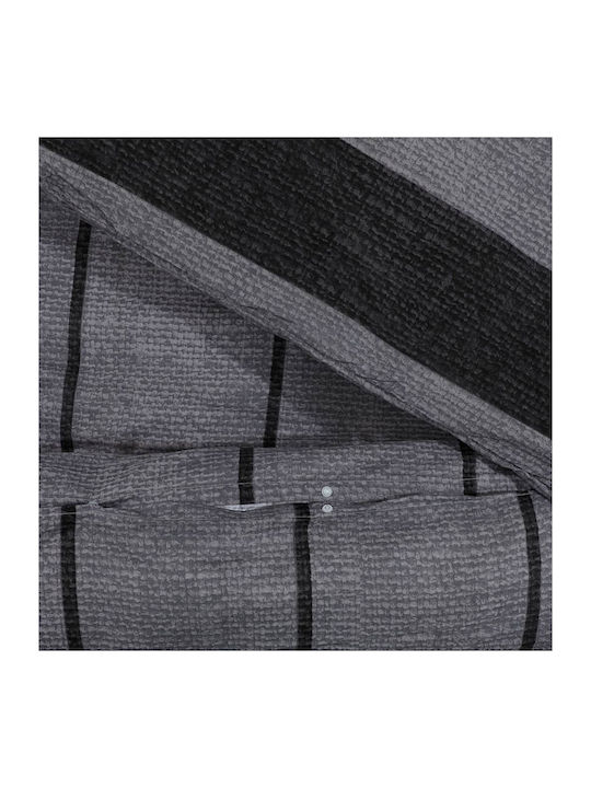 vidaXL Комплект Плик за Завивка Памучен Двоен с 2 Калъфки 200x200 Dark Grey
