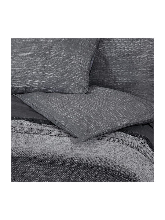vidaXL Комплект Плик за Завивка Памучен Кинг Сайз с 2 Калъфки 260x240 Dark Grey
