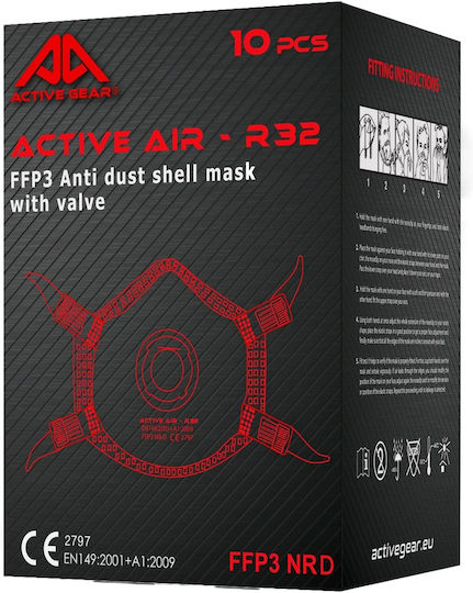 Active Gear Protective Mask FFP3 with Valve White 05-8860 1pcs