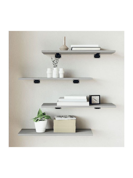 Wandregale Grau Sonoma 4Stücke 60x20x1.5cm